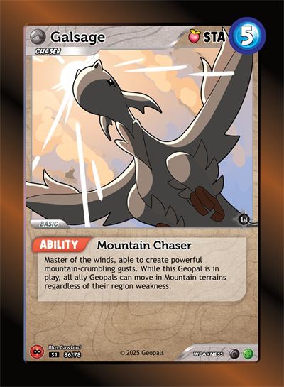 Galsage, a secret rare Chaser card