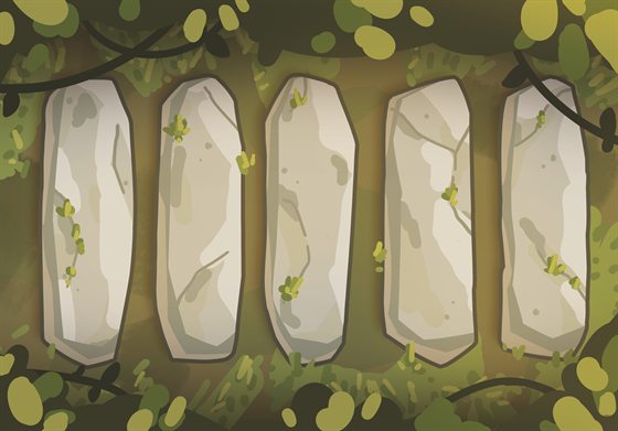 A Forest terrain card with five tiles