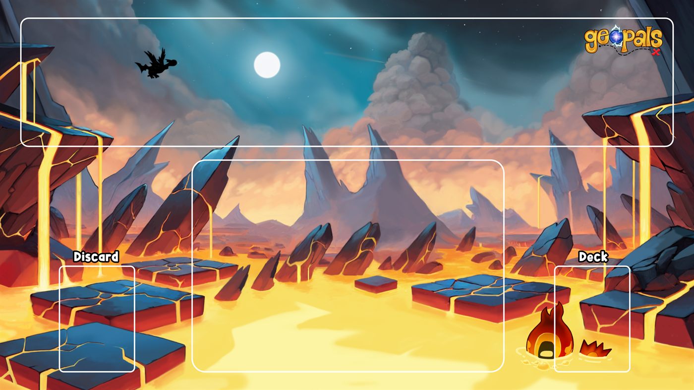 Your opponent's playmat, facing you across the table
